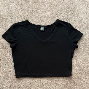 Wild Fable Black V-Neck Crop Top
